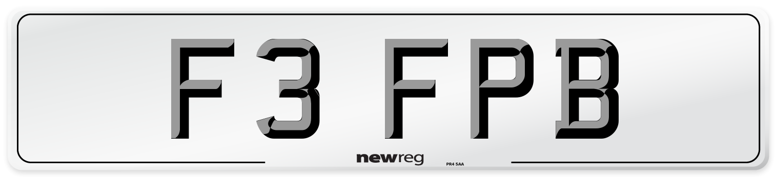 F3 FPB Number Plate from New Reg